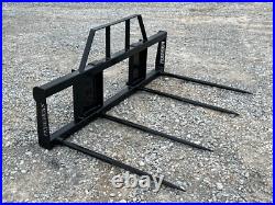 Quad Large Square Bale Hay Spear with Guard Attachment Fits Skid Steer Loader