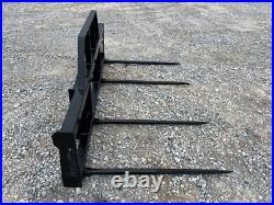 Quad Large Square Bale Hay Spear with Guard Attachment Fits Skid Steer Loader
