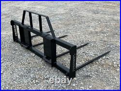 Quad Large Square Bale Hay Spear with Guard Attachment Fits Skid Steer Loader