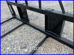 Quad Large Square Bale Hay Spear with Guard Attachment Fits Skid Steer Loader