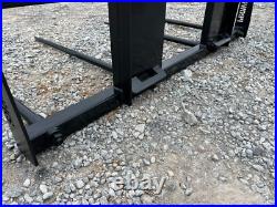 Quad Large Square Bale Hay Spear with Guard Attachment Fits Skid Steer Loader