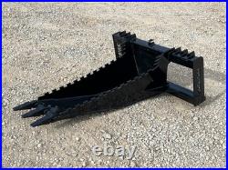 Severe Extreme Stump Bucket Attachment Fits Skid Steer Quick Attach Loader