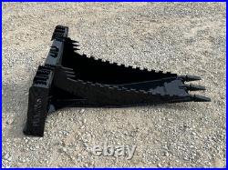 Severe Extreme Stump Bucket Attachment Fits Skid Steer Quick Attach Loader