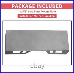 Skid Steer Attachment Plate Alloy Steel 3/8 Inch Quick Attach Mount