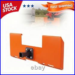 Skid Steer Attachment Plate with 2 Trailer Hitch 3/8 Thick Quick Attach Adapter