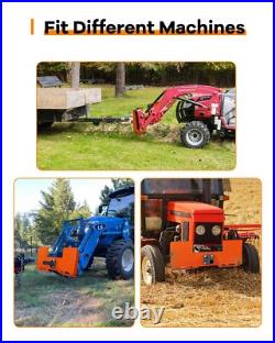 Skid Steer Attachment Plate with 2 Trailer Hitch 3/8 Thick Quick Attach Adapter