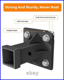 Skid Steer Attachment Plate with 2 Trailer Hitch 3/8 Thick Quick Attach Adapter