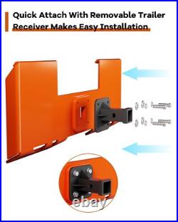 Skid Steer Attachment Plate with 2 Trailer Hitch 3/8 Thick Quick Attach Adapter
