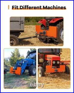 Skid Steer Attachment Plate with 2 Trailer Hitch 3/8 Thick Quick Attach Adapter