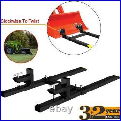 Skid Steer Clamp On Tractor Pallet Forks Bucket 60 1500Lbs Attachment Loader
