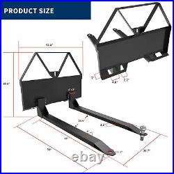 Skid Steer Loader Pallet Forks Quick Attach 46 Tractor Quick Tach Mount 2800lbs