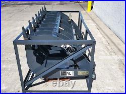 Skid Steer Loader Root Rake Clam Shell Grapple Bucket HD Dual Cyl Attachment