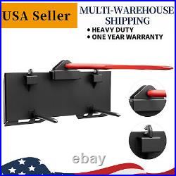 Skid Steer Mount Plate with Hay Spear and Stabilizers for Handle Heavy-Duty Task