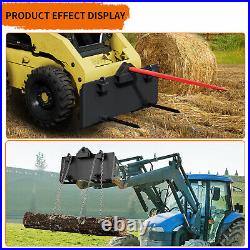 Skid Steer Mount Plate with Hay Spear and Stabilizers for Handle Heavy-Duty Task