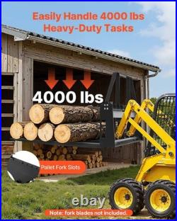 Skid Steer Pallet Fork Frame 4000LBS 45 Quick Attach 2 Hitch Receiver Loader