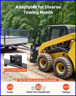 Skid Steer Pallet Fork Frame 4000LBS 45 Quick Attach 2 Hitch Receiver Loader Skid Steer Pallet Fork Frame 4000LBS 45 Quick Attach 2 Hitch Receiver Loader