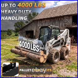 Skid Steer Pallet Fork Frame 4000LB, 4548Fork Blades For Bobcat Kubota Tractors