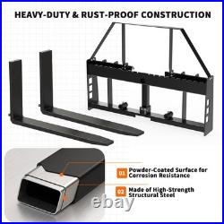Skid Steer Pallet Fork Frame 4000LB, 4548Fork Blades For Bobcat Kubota Tractors