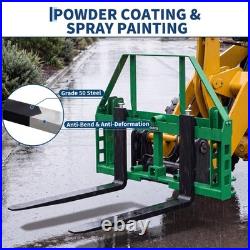 Skid Steer Pallet Fork Frame 48in Blades 4000 Lbs for JD Tractor Attachment