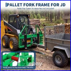 Skid Steer Pallet Fork Frame 48in Blades 4000 Lbs for JD Tractor Attachment