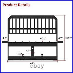 Skid Steer Tractor 45 Frame Quick Tach Pallet Fork Attachment 4000LB Heavy Duty