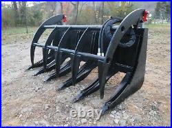Skid Steer Tractor Loader Attachment 60 Root Rake Clam Grapple Ship $199