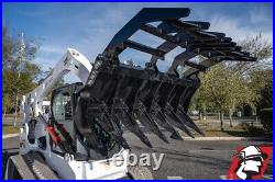 Skid Steer XHD Root Rake Grapple Universal Attachment 84 by McLaren