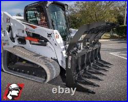 Skid Steer XHD Root Rake Grapple Universal Attachment 84 by McLaren