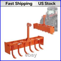 Steel Box Blade 55 Inch 6 Adjustable Shanks CAT 0-1 Tractor Attachment Shelf