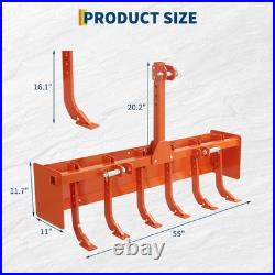 Steel Box Blade 55 Inch 6 Adjustable Shanks CAT 0-1 Tractor Attachment Shelf