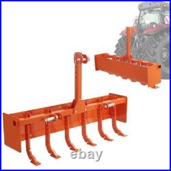 Steel Box Blade 55 Inch 6 Adjustable Shanks CAT 0-1 Tractor Attachment Shelf