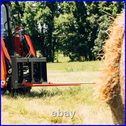 Titan Attachments HD Skid Steer Hay Frame Attachment, Two 39 Hay Spears