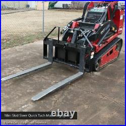 Titan Attachments Mini Skid Steer Pallet Fork Frame, Rated 4000 LB, Quick Tach
