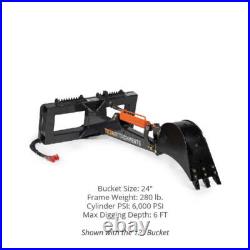 Titan Attachments Skid Steer Fronthoe 24 Bucket, Excavator Attachment