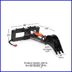 Titan Attachments Skid Steer Fronthoe Excavator Attachment with 8 Bucket
