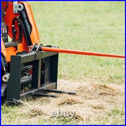 Titan Attachments Skid Steer Hay Frame with 49 Conus 2 Hay Bale and Stabilizers