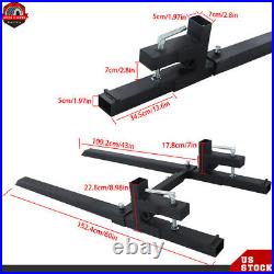 Tractor Bucket Clamp On Pallet Forks 60 2000lbs With Adjustable Stabilizer Bar