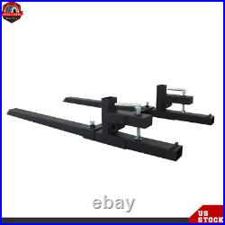 Tractor Bucket Clamp On Pallet Forks 60 2000lbs With Adjustable Stabilizer Bar