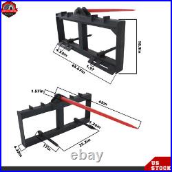 Tractor Loader Quick Tach 3000lb Heavy Duty Attach 49 Hay Bale Spear Skid Steer