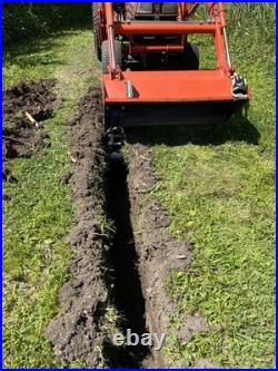 Trenching attachment for tractor front loader, skid steer, mini excavator