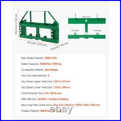 Uimoso Pallet Fork Frame 4000 lbs Skid Steer Attachment For John Deere Loader