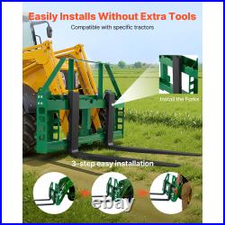 Uimoso Pallet Fork Frame Attachment with36/42/48 Skid Steer Forks, 2600/4000 lbs