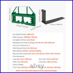 Uimoso Pallet Fork Frame Attachment with36/42/48 Skid Steer Forks, 2600/4000 lbs