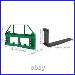Uimoso Pallet Fork Frame Attachment with36/42/48 Skid Steer Forks, 2600/4000 lbs