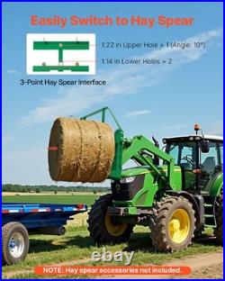 Uimoso Pallet Fork Frame Attachment with 36 Skid Steer Forks for JD Tractors