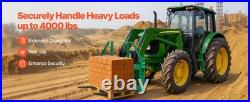 Uimoso Pallet Fork Frame Attachment with 36 Skid Steer Forks for JD Tractors