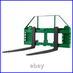 Uimoso Pallet Fork Frame Attachment with 36 Skid Steer Forks for JD Tractors