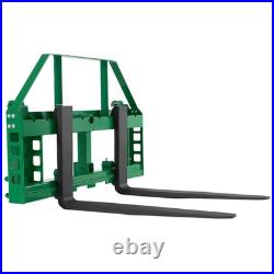Uimoso Pallet Fork Frame Attachment with 36 Skid Steer Forks for JD Tractors