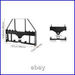 Uimoso Skid Steer Pallet Frame Hitch Receiver & Spear Sleeves 4000 lbs Capacity