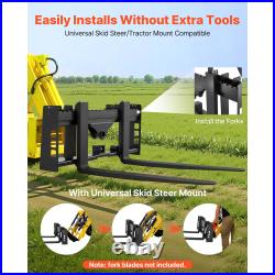 Uimoso Skid Steer Pallet Frame with Hitch Receiver & Spear Sleeves 4000 lbs